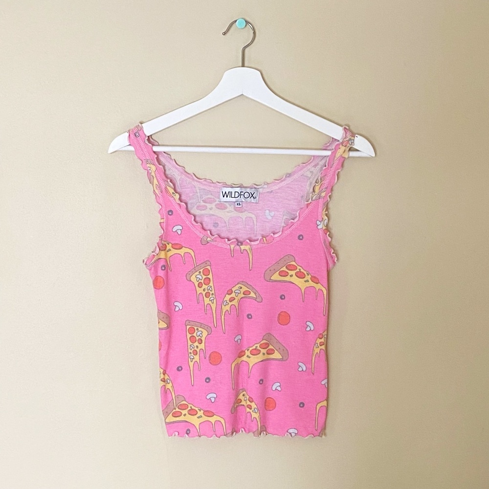 Wildfox Pink Pizza Tank Top XS